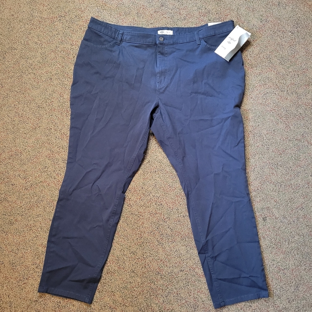 Dickies Women's The Plus Perfect Shape Pants Skinny Blue New w/ Tags Size 22 Reg